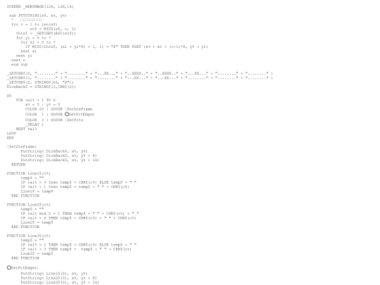 sample_programs/Char Graphics Die.prod.bas screenshot