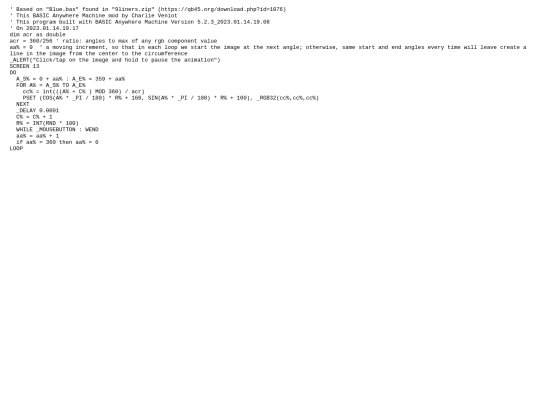 sample_programs/Chrome Disc.prod.bas screenshot