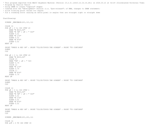 sample_programs/DRAW Capsule Shape.prod.bas screenshot
