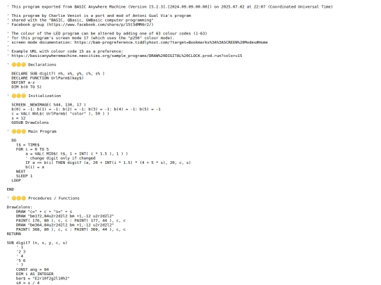 sample_programs/DRAW DIGITAL CLOCK.prod.bas screenshot