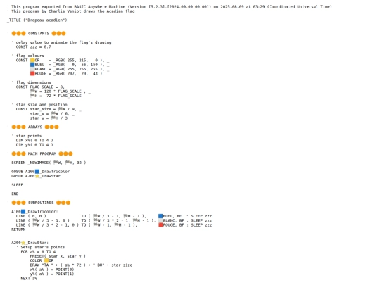 sample_programs/Drapeau acadien.prod.bas screenshot