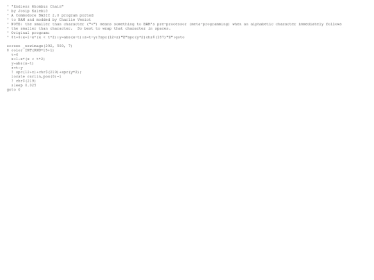 sample_programs/Endless Rhombus Chain.prod.bas screenshot