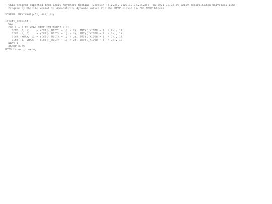 sample_programs/FOR-NEXT_ Random STEP values.prod.bas screenshot
