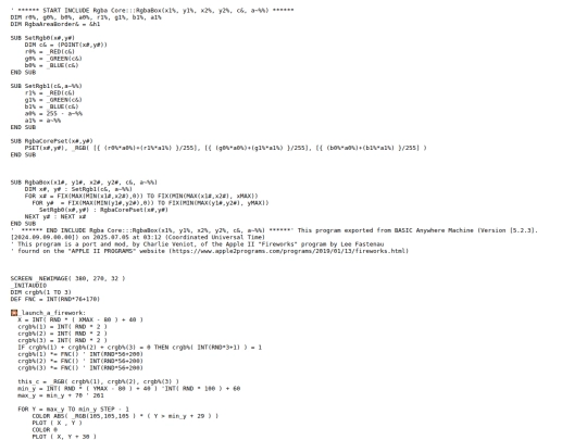 sample_programs/Fireworks.prod.bas screenshot