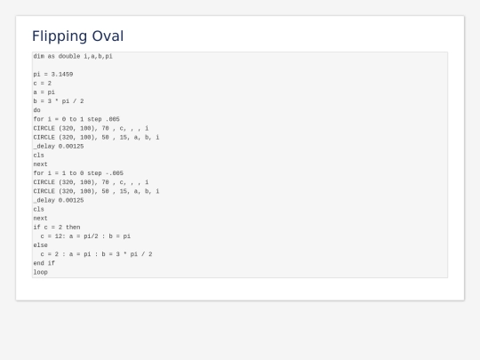 sample_programs/Flipping Oval.prod.bas screenshot