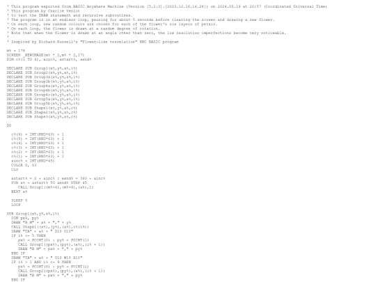 sample_programs/Flower Tessellation.prod.bas screenshot