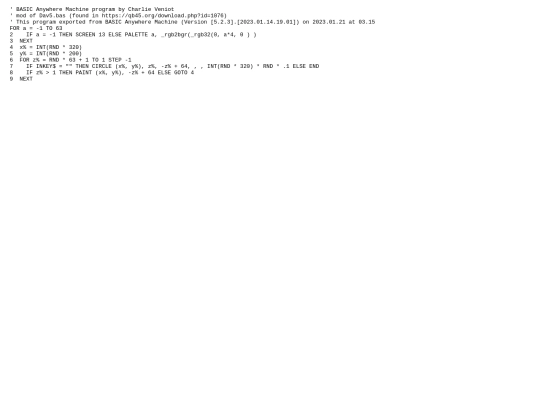 sample_programs/Funky Green Light Halos.prod.bas screenshot