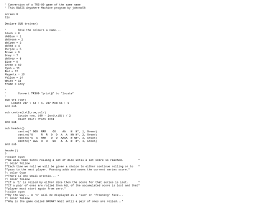 sample_programs/GROAN.prod.bas screenshot