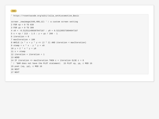 sample_programs/Julia set (Locomotive).bas screenshot