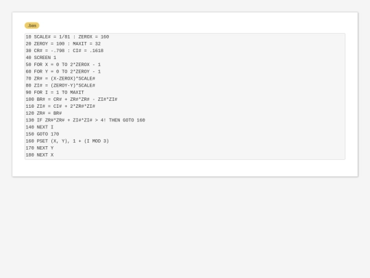 sample_programs/Julia set.bas screenshot