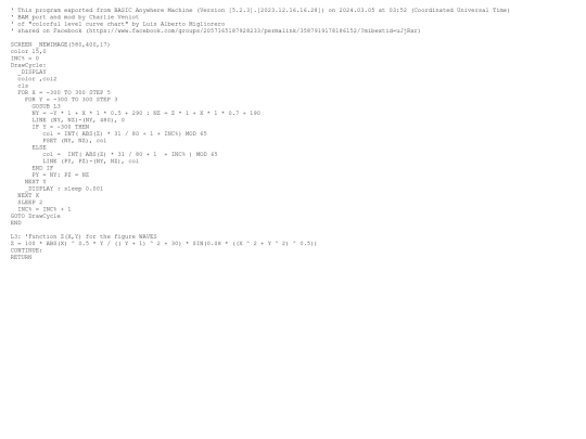 sample_programs/Level Curve Chart.prod.bas screenshot