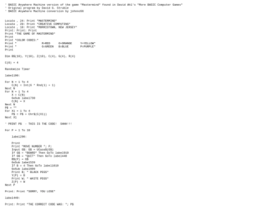 sample_programs/Mastermind.prod.bas screenshot