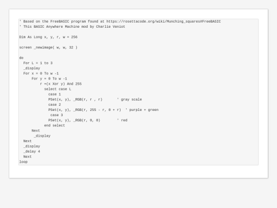 sample_programs/Munching Squares.prod.bas screenshot