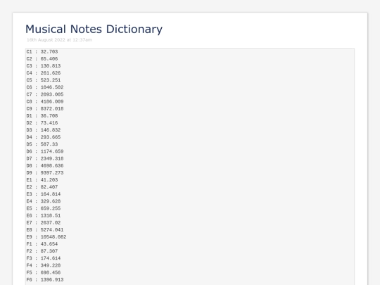 sample_programs/Musical Notes Dictionary screenshot