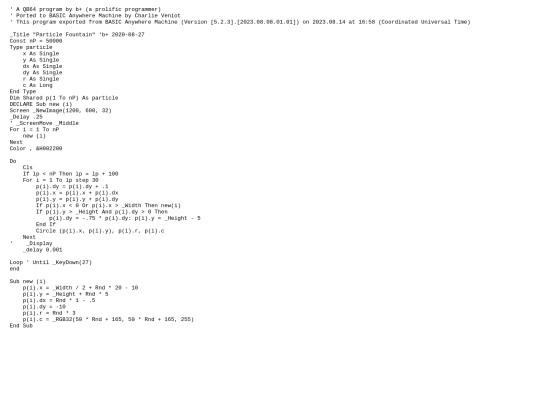 sample_programs/Particle Fountain.prod.bas screenshot