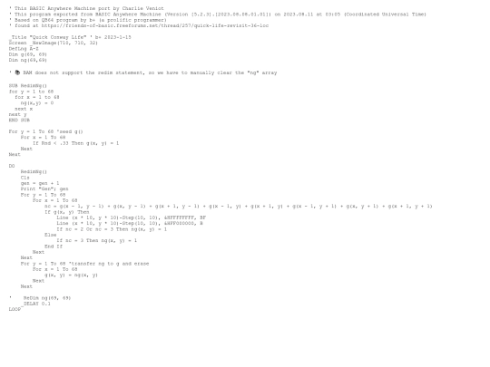sample_programs/Quick Conway Life.prod.bas screenshot