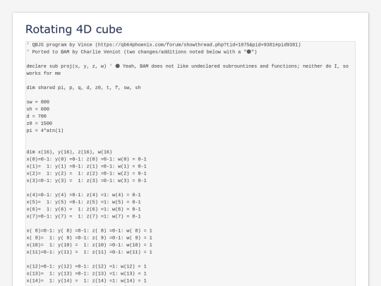 sample_programs/Rotating 4D cube.prod.bas screenshot