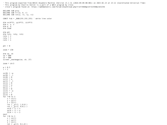 sample_programs/Rotating Icosahedron.prod.bas screenshot
