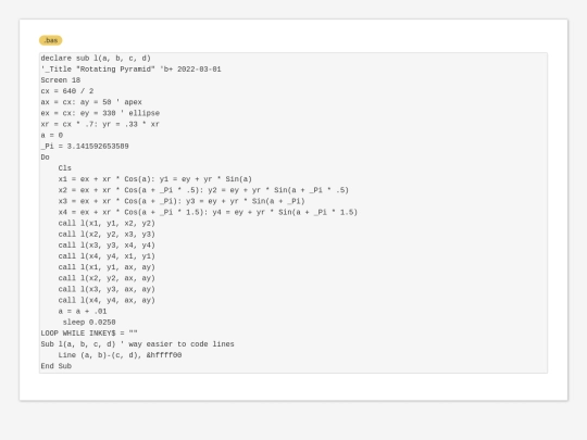 sample_programs/Rotating Pyramid.bas screenshot