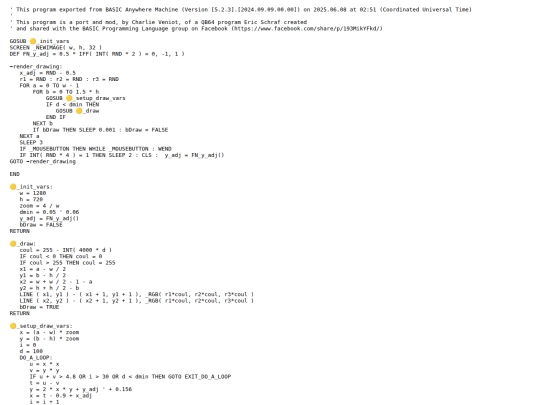 sample_programs/Schrafic Fractals Generator.prod.bas screenshot