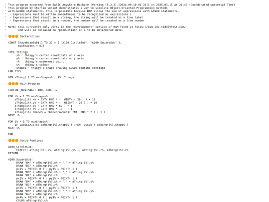 sample_programs/Simulation of OOP Methods.prod.bas screenshot