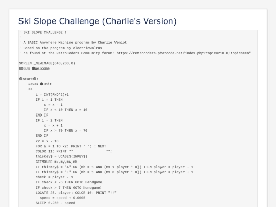 sample_programs/Ski Slope Challenge (Charlie's Version).prod.bas screenshot