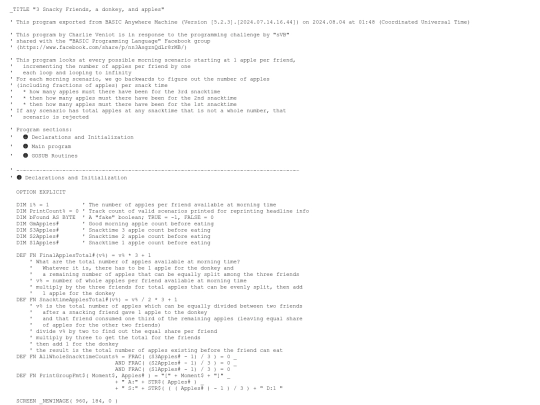 sample_programs/Snacky Friends, a donkey, and apples.prod.bas screenshot