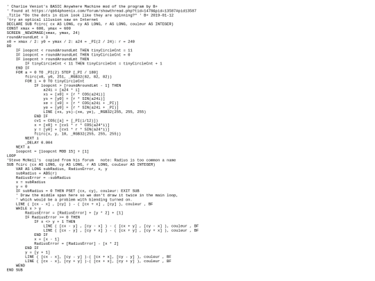 sample_programs/Spinning Dots Illusion.prod.bas screenshot