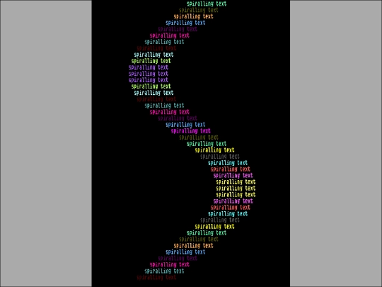 sample_programs/Spiralling Text.prod.run screenshot