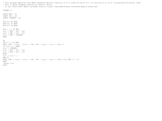 sample_programs/Starfield.prod.bas screenshot