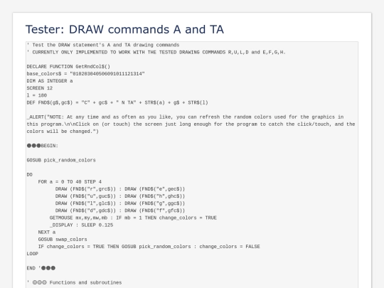 sample_programs/Tester_ DRAW commands A and TA.prod.bas screenshot