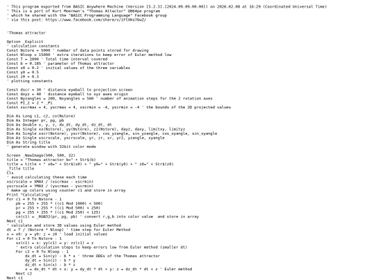 sample_programs/Thomas Attractor.prod.bas screenshot