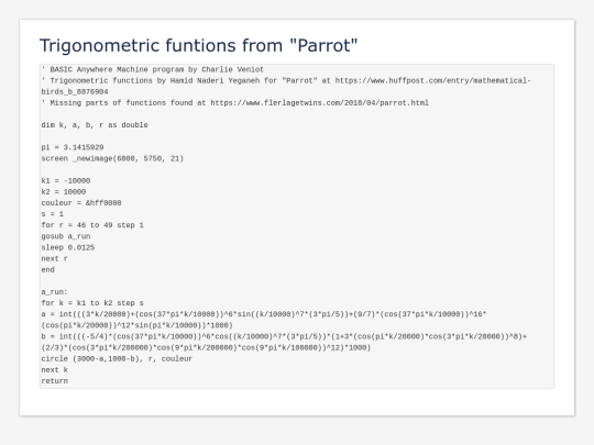 sample_programs/Trigonometric funtions from Parrot.bas screenshot