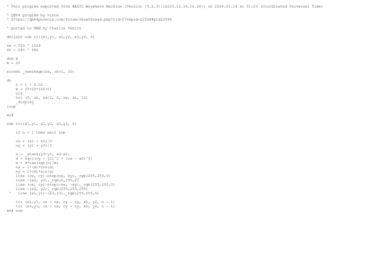 sample_programs/Vince mod 43.prod.bas screenshot