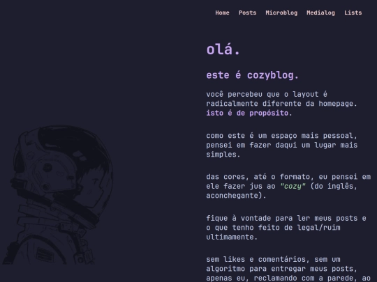 portuguese/cozyblog screenshot