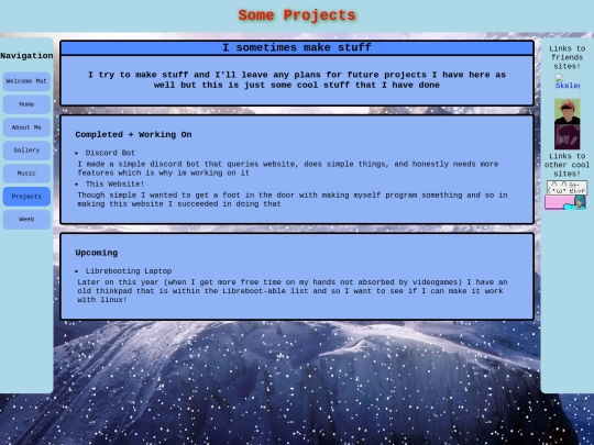 page/projects screenshot