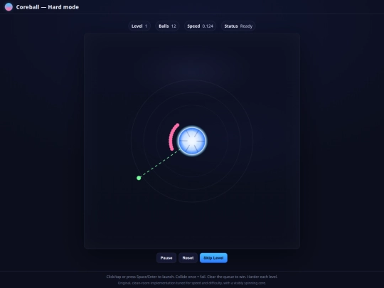 my-games-site/coreball screenshot