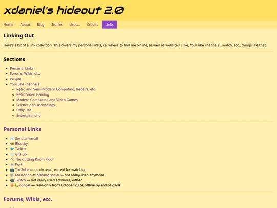 links screenshot