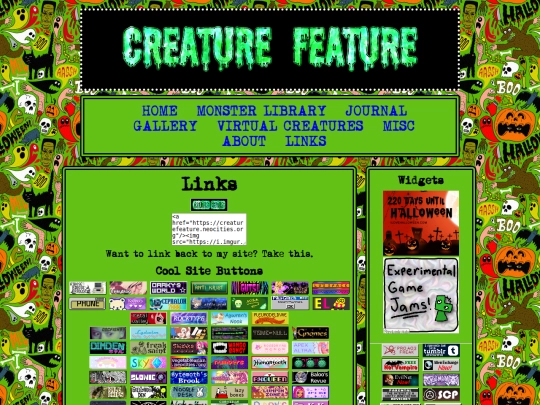 links screenshot