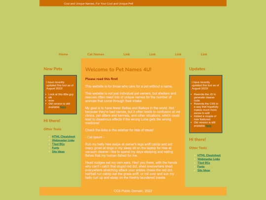 catpage screenshot