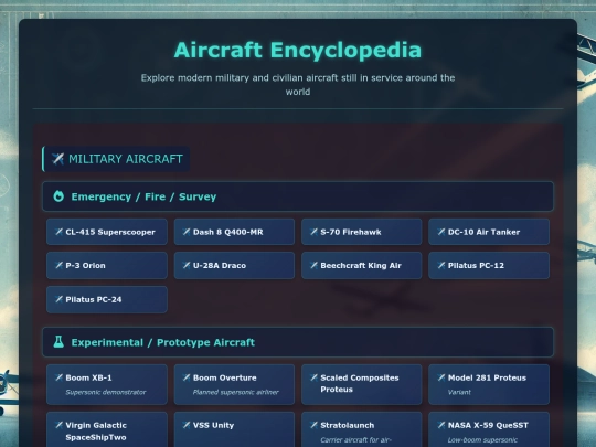 pages/tech_lab/aircraft_encyclopedia/aircraft_encyclopedia_alt_layout screenshot