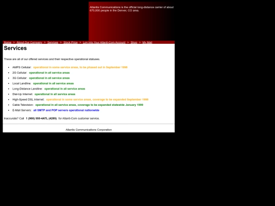 services screenshot