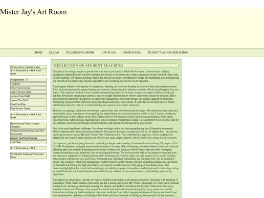 pages/NavBar/Student_Teaching_Reflection screenshot