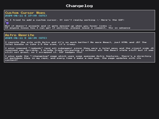 changelog screenshot