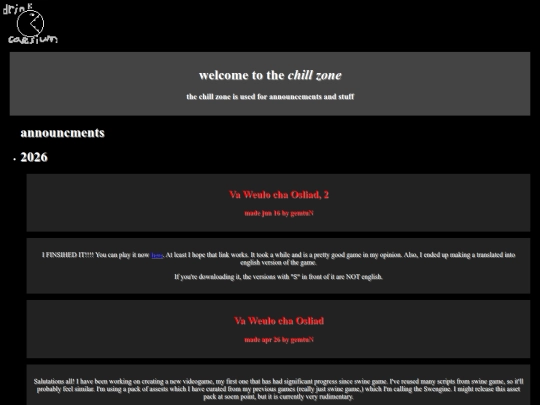 non-main pages/chillzone screenshot