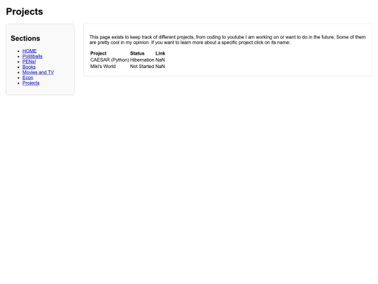 subpages/projects screenshot