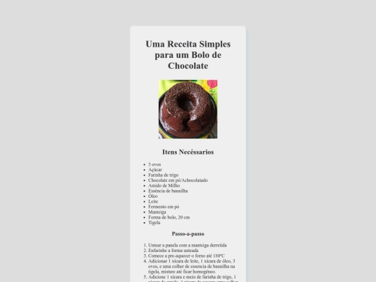 atividades/cakerecipe screenshot
