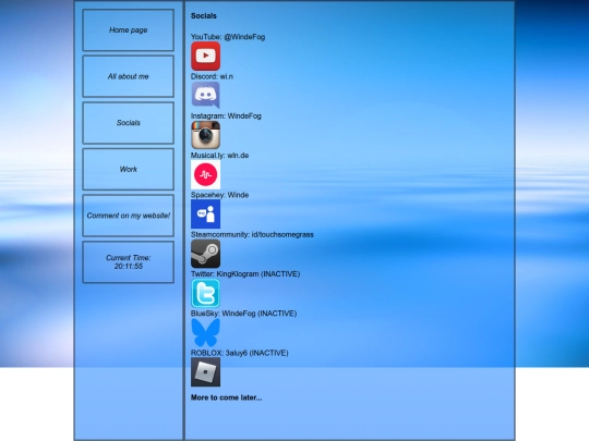 socials screenshot