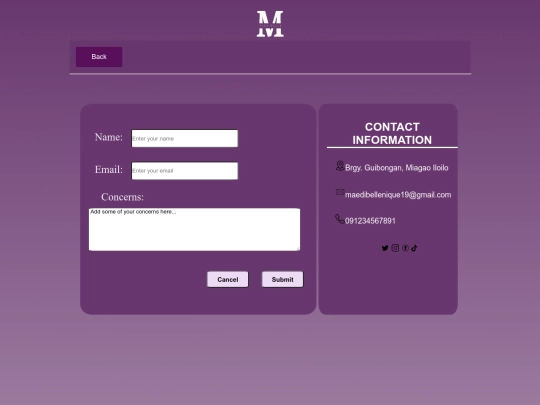 Contact screenshot