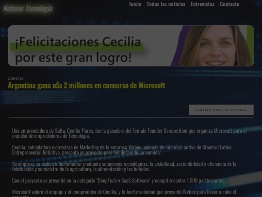 blogposts/noticias/tecnologia/negocios/argentina-gana-2-millones-en-concurso-de-microsoft screenshot